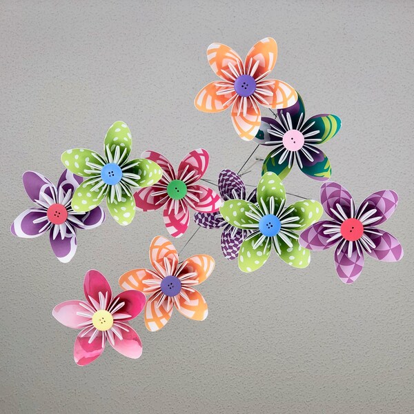 Bright Whimsy Origami Paper Flower Baby Mobile