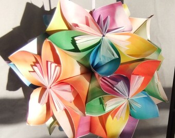 Tie Dye Extra Large Origami Flower Ornament