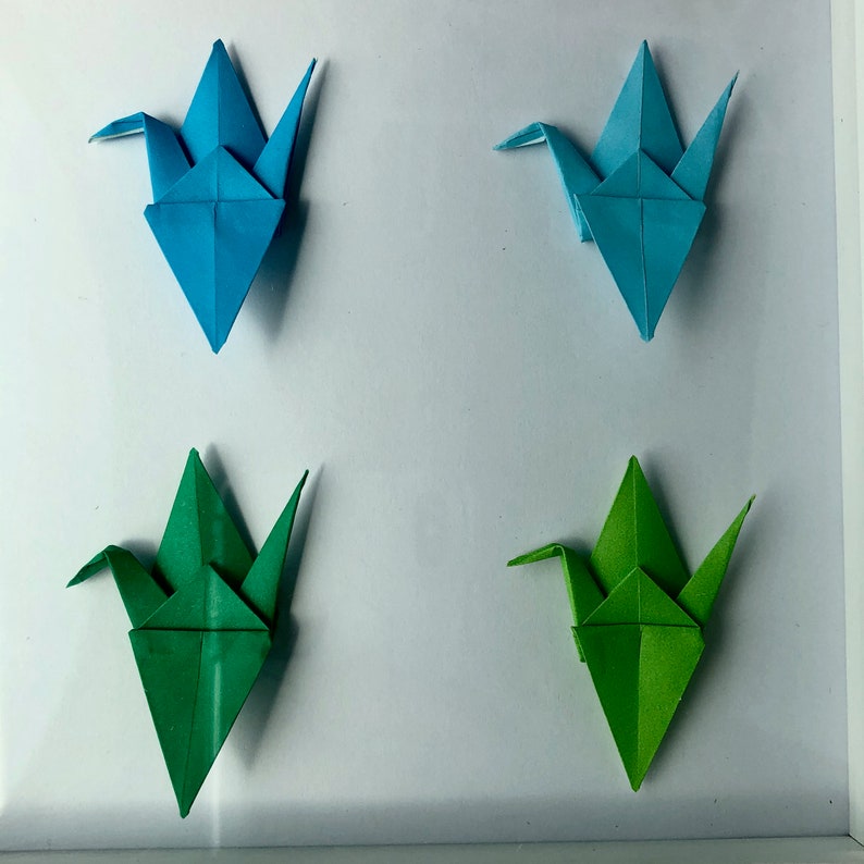 Origami Crane Shadow Box Wall Art Etsy