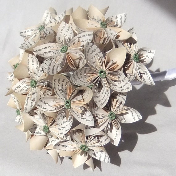 Custom Bridal Bouquet In Origami Paper Flowers Made To Order