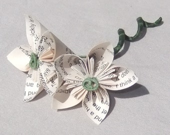 Custom Wedding Boutonnieres Origami Paper Flowers Made to Order