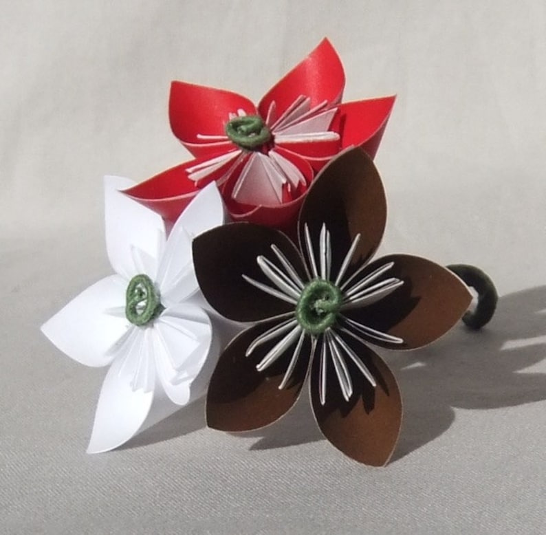 Custom Wedding Boutonnieres Origami Paper Flowers Made to Etsy