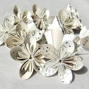 Mini spartiti origami fiori di carta set da 6