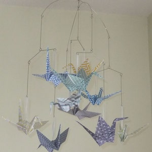 Origami Crane Baby Mobile Patterned Whimsy
