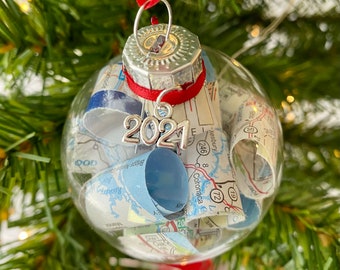 US Map Christmas Ornament