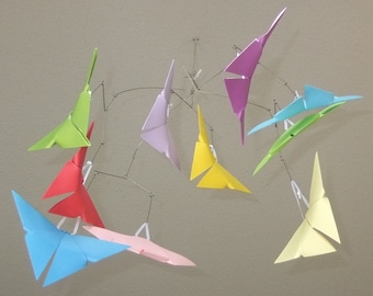 Origami Butterfly Baby Mobile in Rainbow Colors