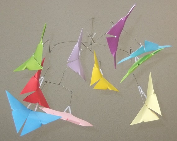 Origami Butterfly Baby Mobile in Rainbow Colors