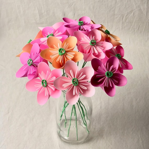 Paper Flower Bouquet in Shades of Pink