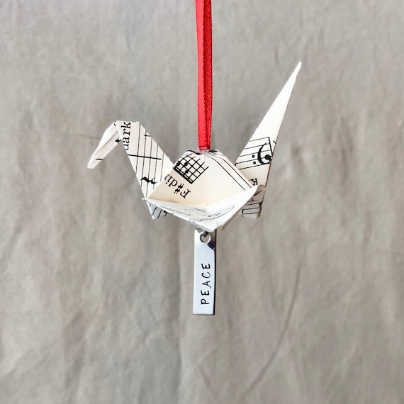 Origami Peace Crane Christmas Ornament In Sheet Music