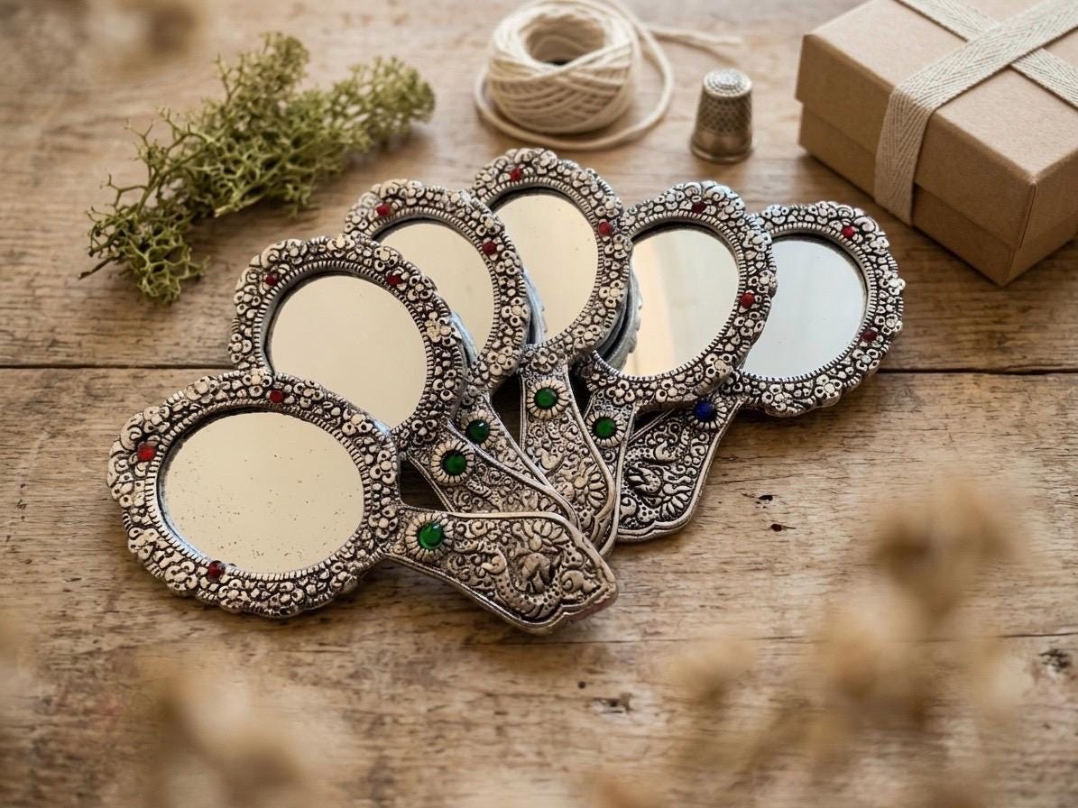 German Silver Hand Mirror - Etsy