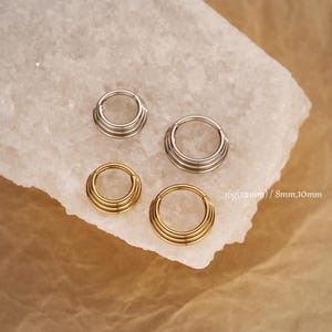 Argola de septo tripla 16G/Clicker de septo empilhável/Argola de nariz de três camadas/Cartilagem/Daith/Conch/Brinco de argola de hélice/Clicker articulado
