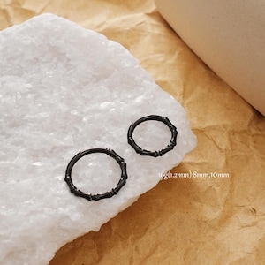 16G Bamboo Septum Ring/Higned Segment Clicker Hoop Ring/Daith/Cartilage/Helix/Tragus Earring/Septum Percing/Minimalist Earring Jewelry/Gifts