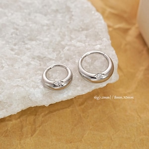 16G CZ Thick Septum Ring/316L Surgical Steel Segment Nose Ring Hoop/Cartilage/Daith/Conch/Helix Hoop Earring/Chunky Septum Hoop/Nose Jewelry