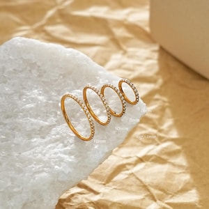 16G/18G/20G Surgical Steel Septum Nose Ring/Paved CZ Gold Huggie Hoop Earrings/Cartilage/Daith/Conch/Helix Earring Hoop Clicker/Nostril Hoop