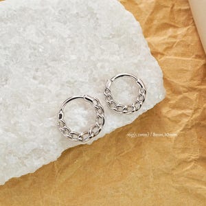 Argola de septo de corrente de aço cirúrgico 16G/Argola de septo de segmento elevado/Argola de cartilagem/Argola de concha/Brincos Daith/Hélice/Tragus/Argola de nariz/Presente