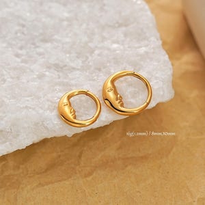 Anello per setto nasale a forma di luna in titanio e oro 16G/Clip a segmento incernierato/Cerchio a conchiglia/Cerchio a daith/Orecchino per cartilagine/Piercing all'elica/Piercing al trago/Piercing al setto nasale