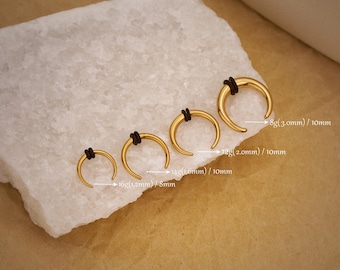 16G/14G/12G/10G/8G Gold Cresent Horeseshoe Pincher Septum Ring/Stainless Steel Gauges Streching/Ear Weights/Horseshoe Bull Taper/Septum Hoop