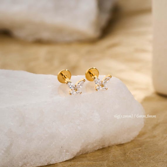 helix flat back earrings