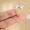 16G Surgical Steel Rook Piercing | Flower CZ Rook Earring | Floral Curved Barbell | Eyebrow Ring | Gifts