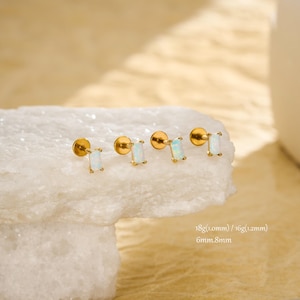 16G • 18G schroefdraadloze oorknop • Opaal helixoorbel • Kraakbeen • Conch-piercing • Neusstekker • Stapelbare oorbel