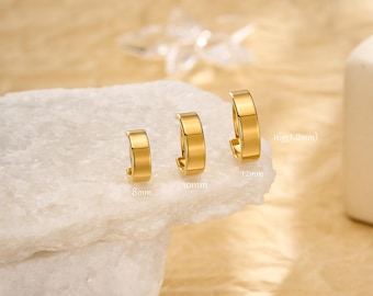 Boucle d'oreille cartilage en acier chirurgical 16G, anneau de septum large et épais, boucle d'oreille conque, piercing du septum, cadeaux