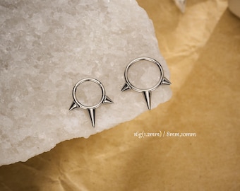 16G septumring met puntkegel • Septumsieraden • Scharnierende clickerring • Huggiering • Cadeaus