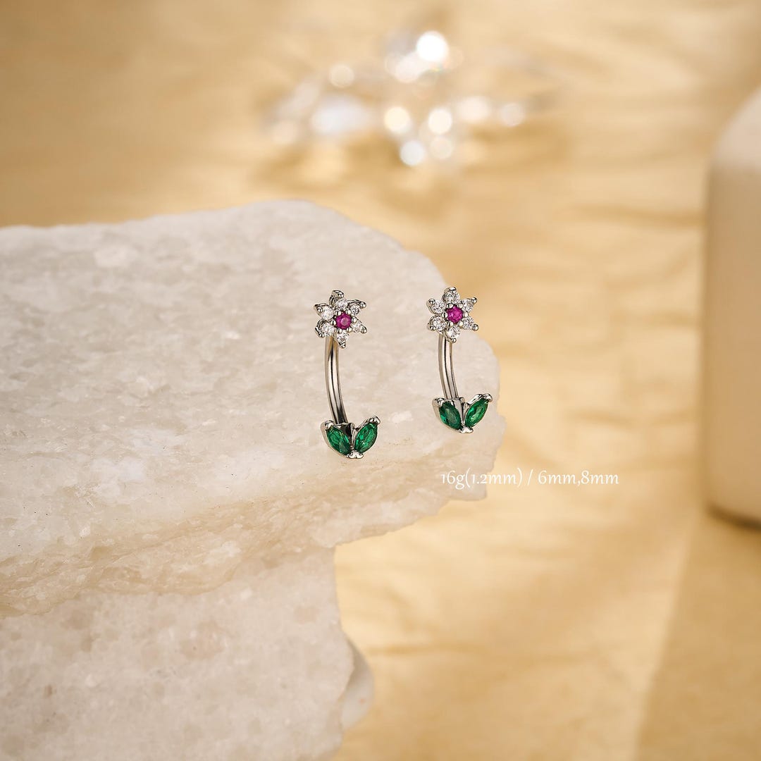 Stainless Steel Rook Jewelry | CZ Flower Rook Piercing | Cartilage ...