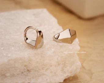 Anillo de tabique grueso de acero inoxidable de 16 g/perforación de tabique en forma de V/aro con segmento articulado/pendiente de aro de cartílago/hélice/caracola/joyería de tabique grueso