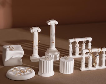 Gips Schmuck Display Set: Römische Säule Vintage Dekor