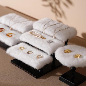 Jewelry Display Set Ring Holder Bracelet Organizer Stand Photography Prop Boutique Tabletop Showcase Retail Counter Craft Market Decoration