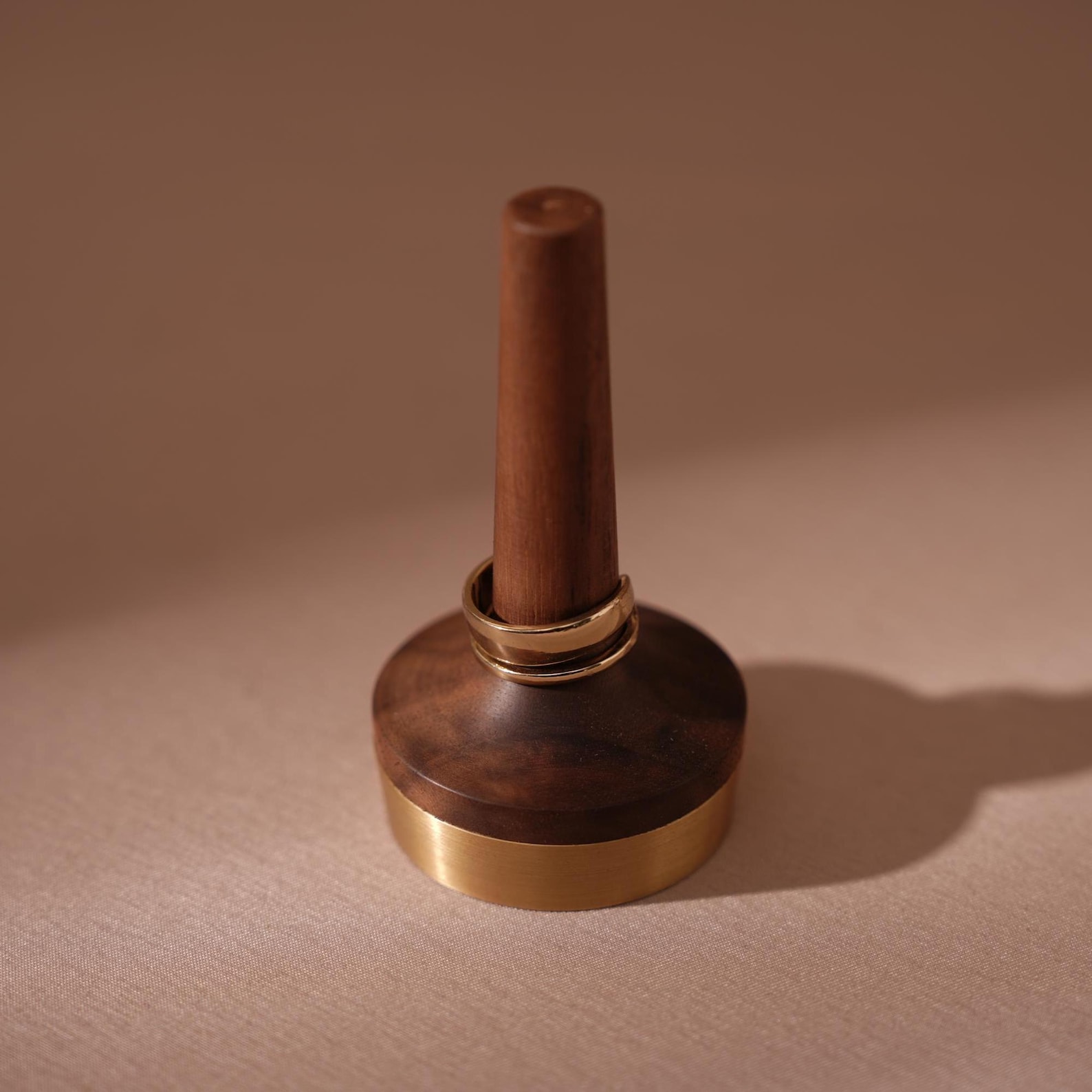 Black Walnut Brass Ring Holder