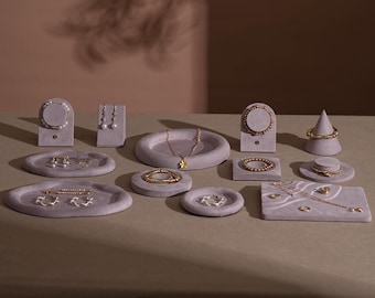 Lavender Vegan Suede Jewelry Display Dish: Ring, Bracelet, Necklace Holder