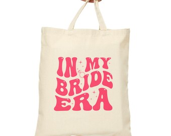 In My Bride Era Cotton Canvas Tote Bag, Gifts for Bride, Bag for Bride, Bride to Be Essentials, Bride to Be Gifts, Gifts for The Bride
