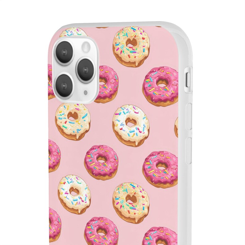 Pink Donuts Flexi Case Slim Phone Case for iPhone 16 15 14 13 12 Pro Max Samsung Galaxy s24 s23 s22