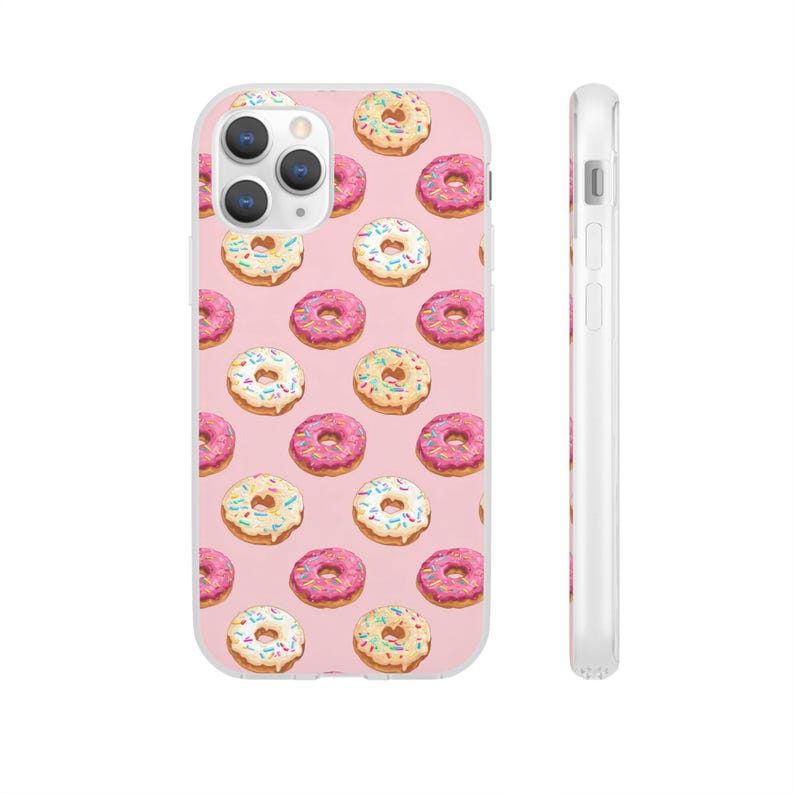 Pink Donuts Flexi Case Slim Phone Case for iPhone 16 15 14 13 12 Pro Max Samsung Galaxy s24 s23 s22