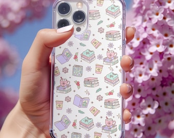 Book Lovers Flexi Phone Case for iPhone 16 15 14 13 12 Pro Max Samsung Galaxy s24 s23 s22 Ultra | Winter Book Lovers Slim Phone Case