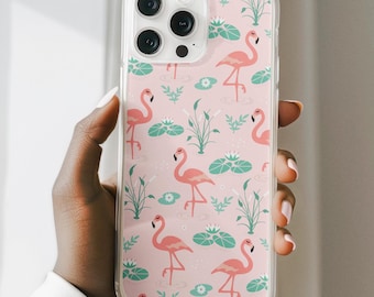 Pink Flamingo Flexi Phone Case for iPhone 16 15 14 13 12 Plus Pro Max Samsung Galaxy s24 s23 s22 Ultra | Pink Slim Phone Case