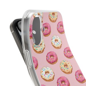 Pink Donuts Flexi Case Slim Phone Case for iPhone 16 15 14 13 12 Pro Max Samsung Galaxy s24 s23 s22