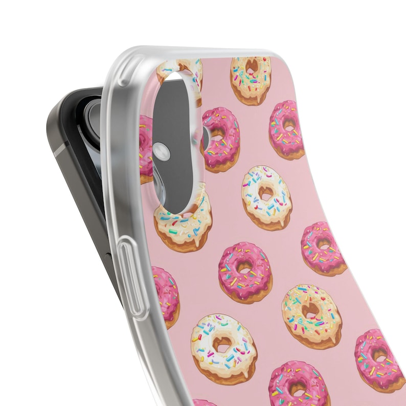 Pink Donuts Flexi Case Slim Phone Case for iPhone 16 15 14 13 12 Pro Max Samsung Galaxy s24 s23 s22