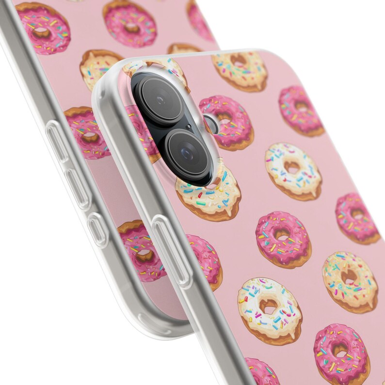 Pink Donuts Flexi Case Slim Phone Case for iPhone 16 15 14 13 12 Pro Max Samsung Galaxy s24 s23 s22