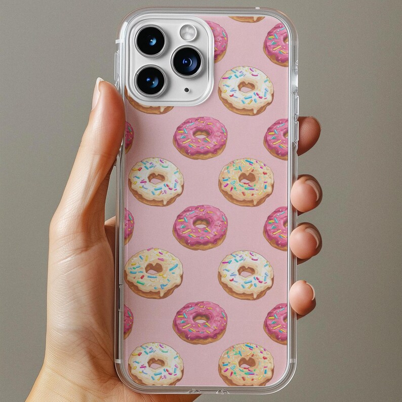 Pink Donuts Flexi Case Slim Phone Case for iPhone 16 15 14 13 12 Pro Max Samsung Galaxy s24 s23 s22