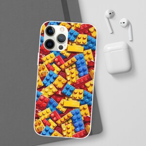 Toy Bricks Flexi Case Building Bricks Slim Phone Case for iPhone 16 15 14 13 12 Pro Max Samsung Galaxy s24 s23 s22