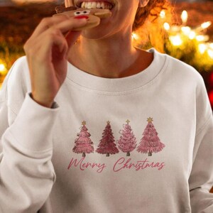Pink Christmas Tree Sweatshirt | Christmas Jumper | Christmas Gift for Her | Merry Christmas Sweater | Plus Size Available S-5XL