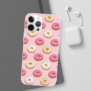 Pink Donuts Flexi Case Slim Phone Case for iPhone 16 15 14 13 12 Pro Max Samsung Galaxy s24 s23 s22