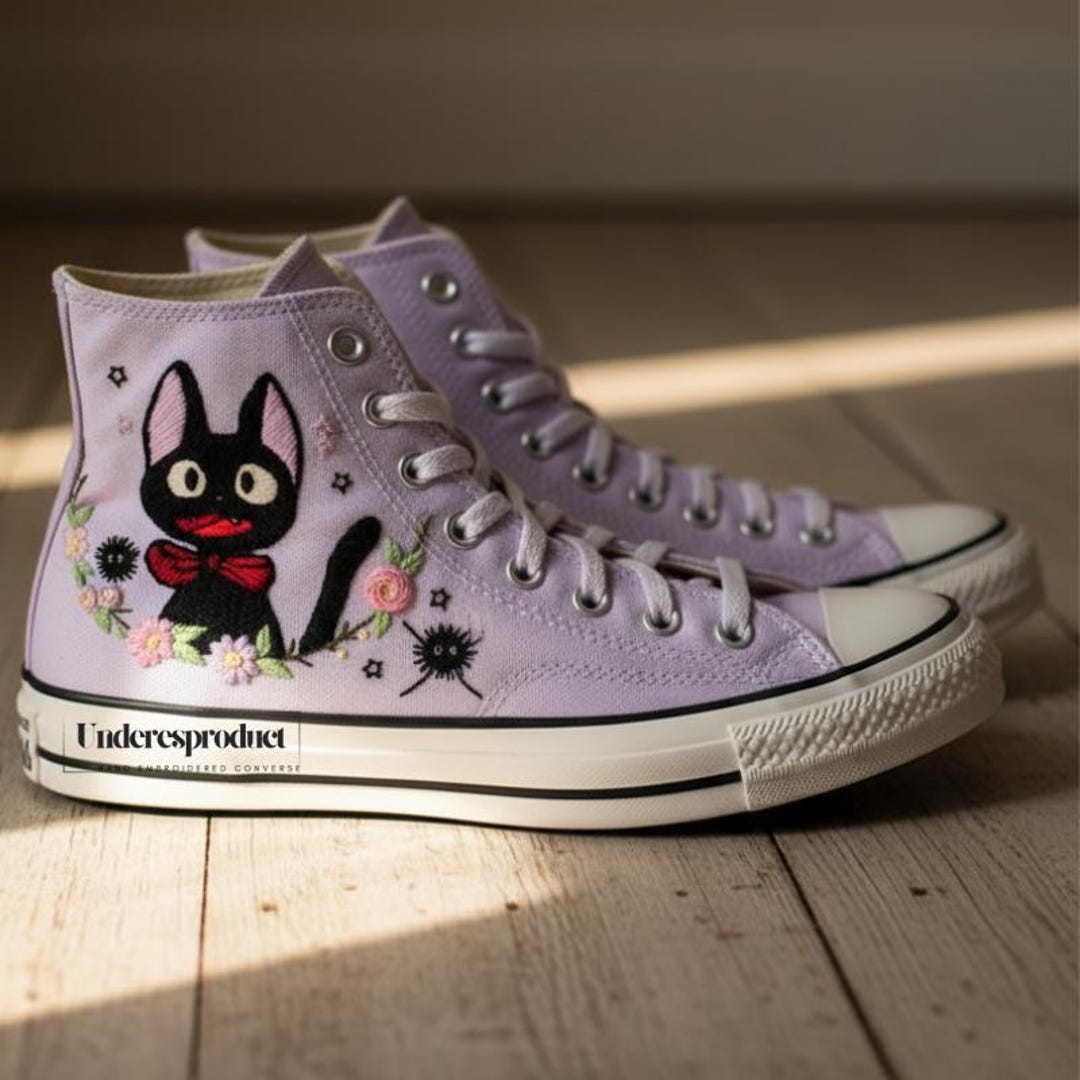 Cartoon Character Converse Shoes Custom Anime Chibi and Flower Hand ...