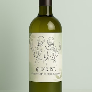 Rótulo de vinho – “Felicidade é ter um amigo como você” (1 design de 9 variantes)