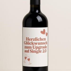 Digital wine bottle labels for divorce