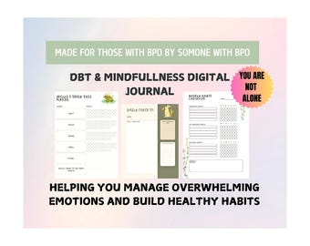 DBT Therapy Journal: BPD, PTSD, Mental Health (Digital Download)