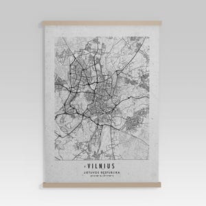 A3 Wilno Papier makulaturowy Mapa minimalistyczna, A3
