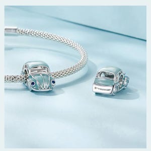 925 Sterling Silver Cartoon Car Charms Bead  Pendant Fit Original Bracelet DIY Necklace Girl Birthday Jewelry